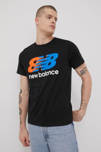 Tréninkové tričko New Balance MT11071BM černá barva, s potiskem