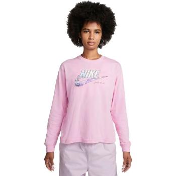 Nike NSW TEE OC 1 LS BOXY Dámské tričko s dlouhým rukávem, růžová, velikost XS