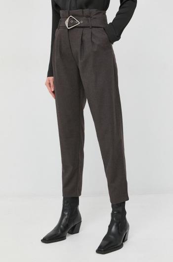 Kalhoty Morgan dámské, hnědá barva, fason cargo, high waist