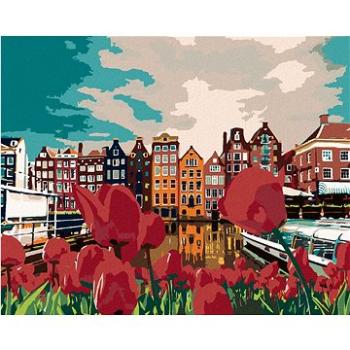 Diamondi - Diamantové malování - TULIPÁNY V AMSTERDAMU, 40x50 cm, Vypnuté plátno na rám (603910B)