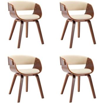 Jídelní židle 4 ks krémové ohýbané dřevo a umělá kůže (278857)