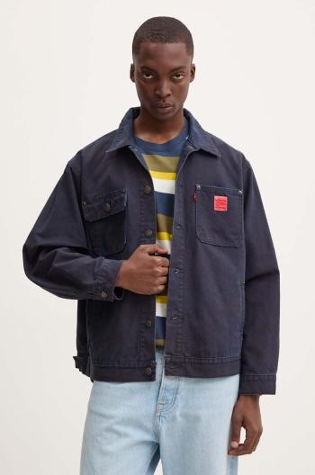 Bavlněná bunda Levi's tmavomodrá barva, oversize, A4820