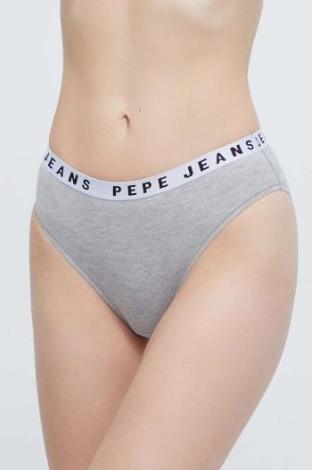 Kalhotky Pepe Jeans LOGO BIKINI šedá barva, PLU10921