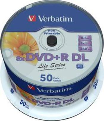 DVD+R DL 8.5 GB Verbatim 97693, s potiskem, 50 ks, vřeteno