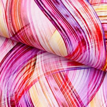 Úplet VISCOSE LYCRA HEAVY Crisscrossing waves pink digital print