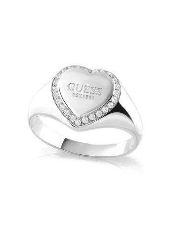 Guess Romantický ocelový prsten Fine Heart JUBR01430JWRH 56 mm