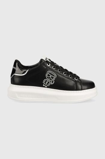 Kožené sneakers boty Karl Lagerfeld Kapri černá barva