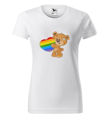 Tričko LBGT Bear (Velikost: XS, Typ: pro ženy, Barva trička: Bílá)