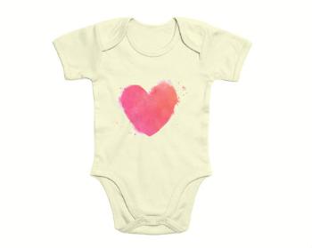 Dětské body krátký rukáv premium watercolor heart