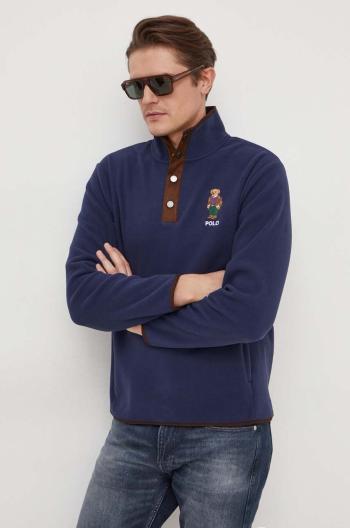 Fleecová mikina Polo Ralph Lauren tmavomodrá barva, s aplikací, 710930549