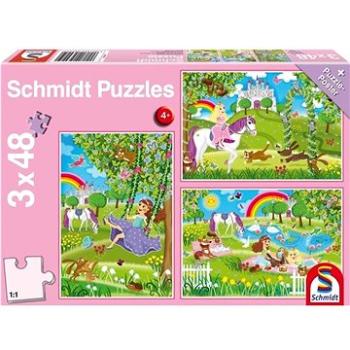 Schimdt Puzzle Princezny v zámecké zahradě 3x48 dílků (4001504562250)