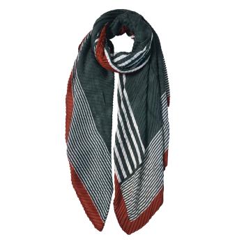 Černo bílý šátek s červeným lemováním - 85*180 cm JZSC0589GR