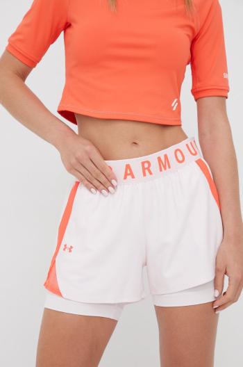 Tréninkové šortky Under Armour Play Up 1351981 dámské, růžová barva, s potiskem, high waist
