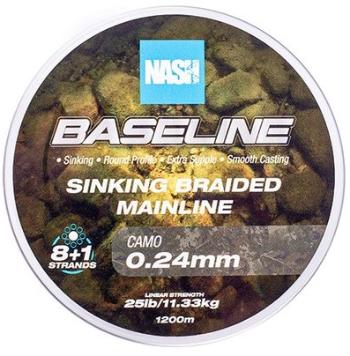 Nash splétaná šňůra baseline sinking braid camo 1200 m - 0,24 mm 11,33 kg