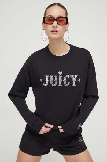 Mikina Juicy Couture dámská, černá barva, s aplikací