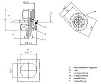 Vestavný zástrčkový konektor pro senzory - aktory Lutronic 1230 08 T16CW 0,5m 1239 zástrčka, vestavná, 0.50 m, 1 ks