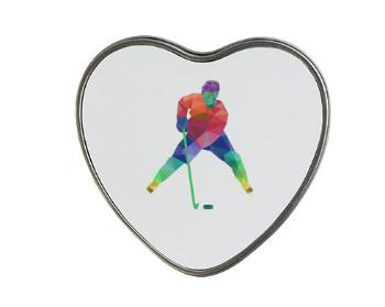 Plechová krabička srdce Hokej