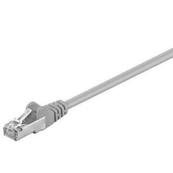 Síťový LAN kabel FTP patchcord, Cat.5e, RJ45 samec - RJ45 samec, 0.25 m, stíněný, šedý, economy