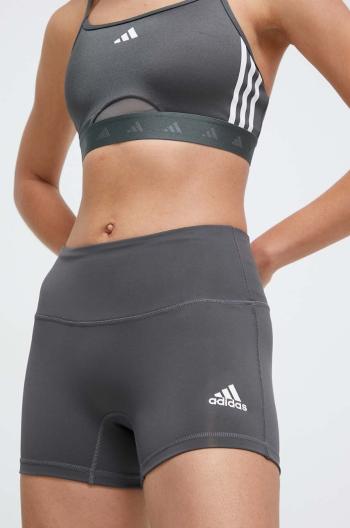 Tréninkové šortky adidas Performance šedá barva, hladké, medium waist, HR8895