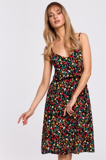 Vícebarevné květované šaty M518