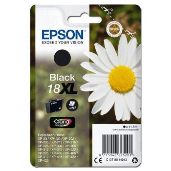 Epson originální ink C13T18114012, T181140, 18XL, black, 11, 5ml, Epson Expression Home XP-102, XP-402, XP-405, XP-302