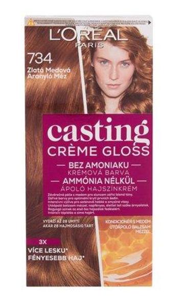 Barva na vlasy L'Oréal Paris - Casting Creme Gloss 734 Golden Honey 48 ml , Zlatá, medová