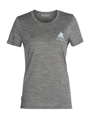 dámské merino triko krátký rukáv ICEBREAKER Wmns Tech Lite II SS Tee Touring Club, Gritstone Heather velikost: S