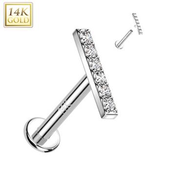 Šperky4U Zlatý piercing do brady - labreta, Au 585/1000 - ZL01250-1208-WG