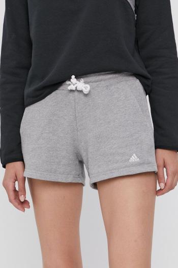 Kraťasy adidas Performance H45479 dámské, šedá barva, hladké, medium waist