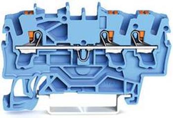 Průchodková svorka WAGO 2202-1304, pružinové připojení , 5.20 mm, modrá, 100 ks