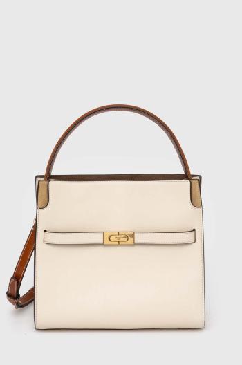 Kožená kabelka Tory Burch Lee Radziwill Small Double béžová barva, 158641.122