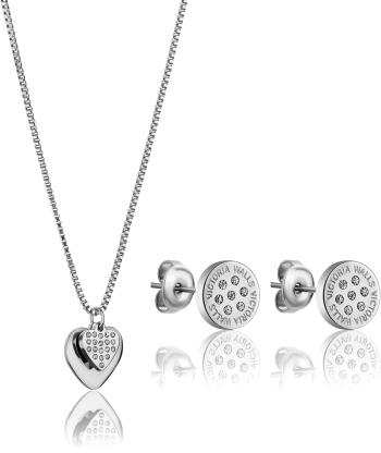 Victoria Walls Elegantní ocelová sada šperků s krystaly VS1117S (náušnice, náhrdelník)
