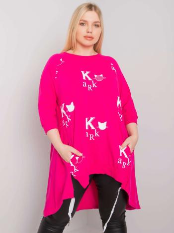 RŮŽOVÁ TUNIKA S POTISKEM RV-TU-6797.47-FUCHSIA Velikost: ONE SIZE