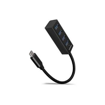 AXAGON HUE-M1C, 4x USB 3.2 Gen 1 MINI hub, kovový, kabel USB-C 20cm, HUE-M1C