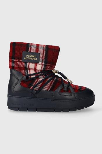 Sněhule Tommy Hilfiger TARTAN SNOWBOOT tmavomodrá barva, FW0FW07612