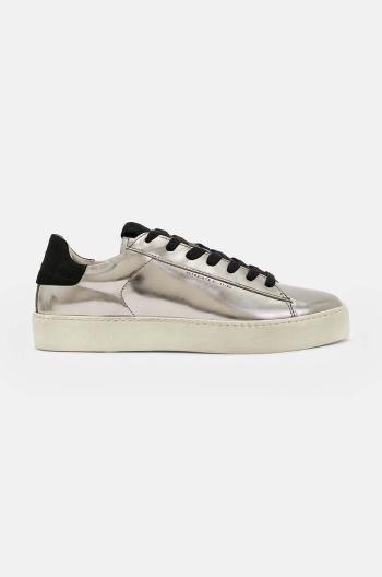 Kožené sneakers boty AllSaints Shana Metallic Sneak stříbrná barva, WF542X