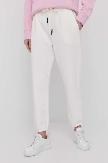 Kalhoty Max Mara Leisure dámské, bílá barva, hladké