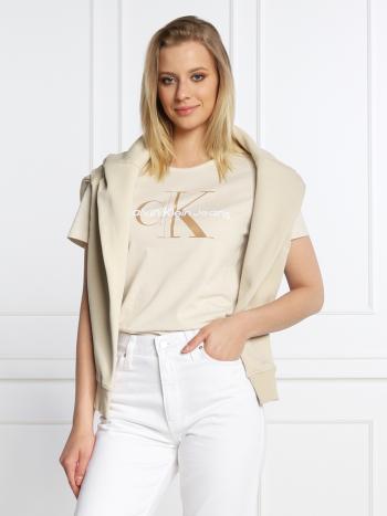Calvin Klein dámské béžové tričko - M (ACF)