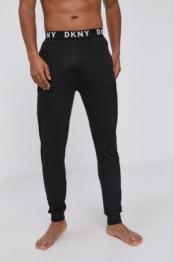 Pyžamové kalhoty Dkny pánské, černá barva, hladké