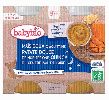 Babybio Bio sladká kukuřice, sladké brambory a quinoa 2 x 200 g