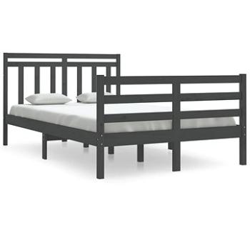 Rám postele šedý masivní dřevo 120 × 190 cm Small Double, 3105287 (3105287)