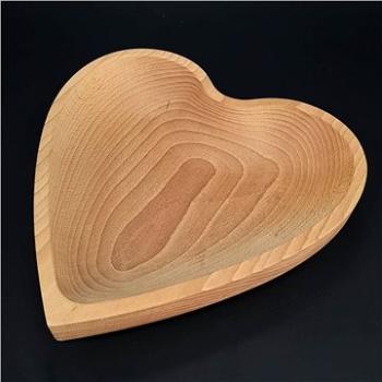 AMADEA Dřevěná miska ve tvaru srdce, masivní dřevo, rozměr 25x25x4,5 cm (30009-0B)