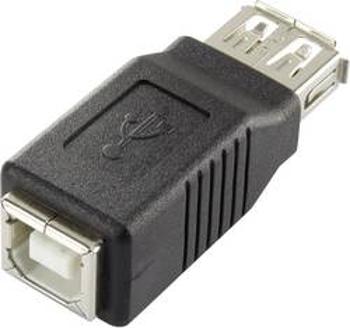 USB adaptér Renkforce 1x USB 2.0 zásuvka ⇔ 1x USB 2.0 zásuvka B, černá, pozlacený