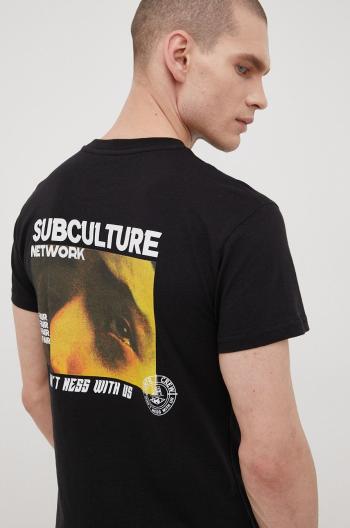 Bavlněné tričko Unfair Athletics černá barva, s potiskem
