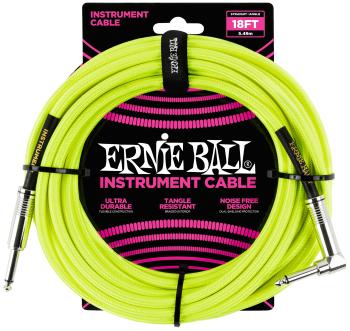 Ernie Ball 18' Braided Cable Neon Yellow