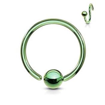 Šperky4U Piercing - kruh zelený - K1002G-12103