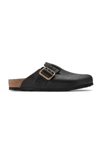 Kožené pantofle Birkenstock Boston Bold Gap pánské, černá barva, 1022577