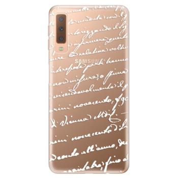 Odolné silikonové pouzdro iSaprio - Handwriting 01 - white - Samsung Galaxy A7 (2018)