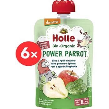 HOLLE Power Parrot  BIO pyré hruška  jablko a špenát 6× 100 g (7640161877368)