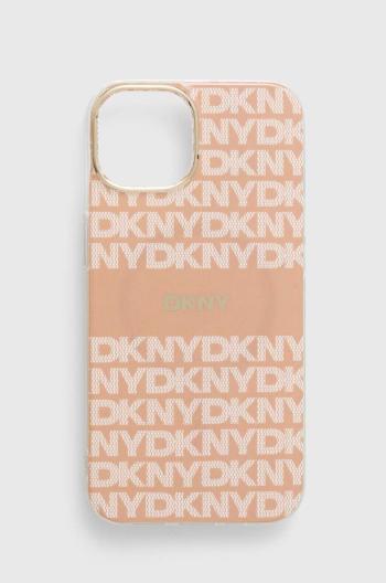 Obal na telefon Dkny iPhone 14 / 15 / 13 6.1 růžová barva, DKHMP14SHRHSEP